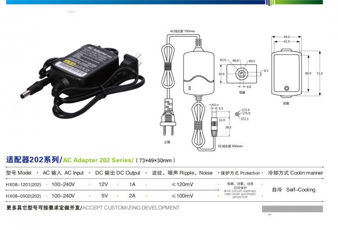Zelf Koel Universele AC gelijkstroom Adapter12w Desktop 1A 12 Volt Universele Adapter 0
